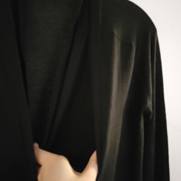360 Cashmere Black Silk Cashmere Button Front Long Sleeve Cardigan Sweater Sz XS - Picture 8 of 14